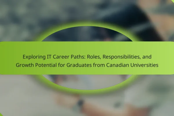 Exploring IT Career Paths: Roles, Responsibilities, and Growth Potential for Graduates from Canadian Universities