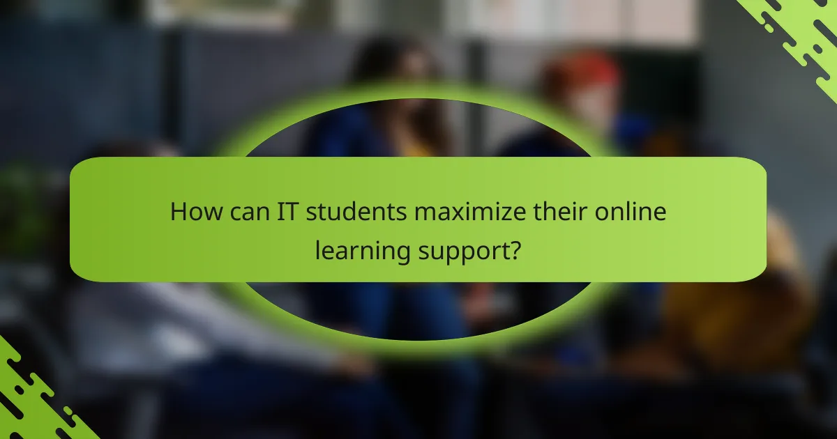 How can IT students maximize their online learning support?