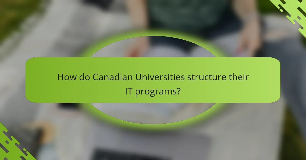 How do Canadian Universities structure their IT programs?