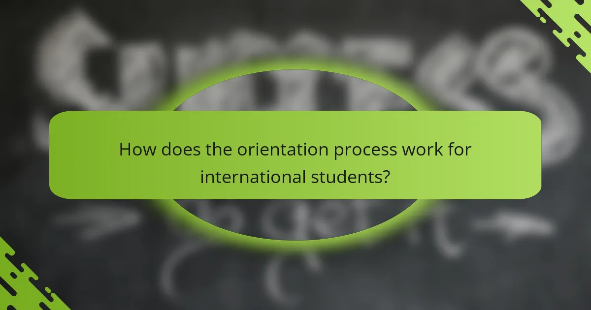 How does the orientation process work for international students?