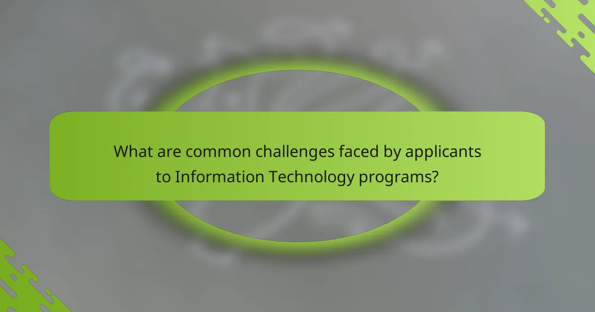 What are common challenges faced by applicants to Information Technology programs?