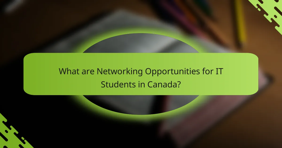 What are Networking Opportunities for IT Students in Canada?