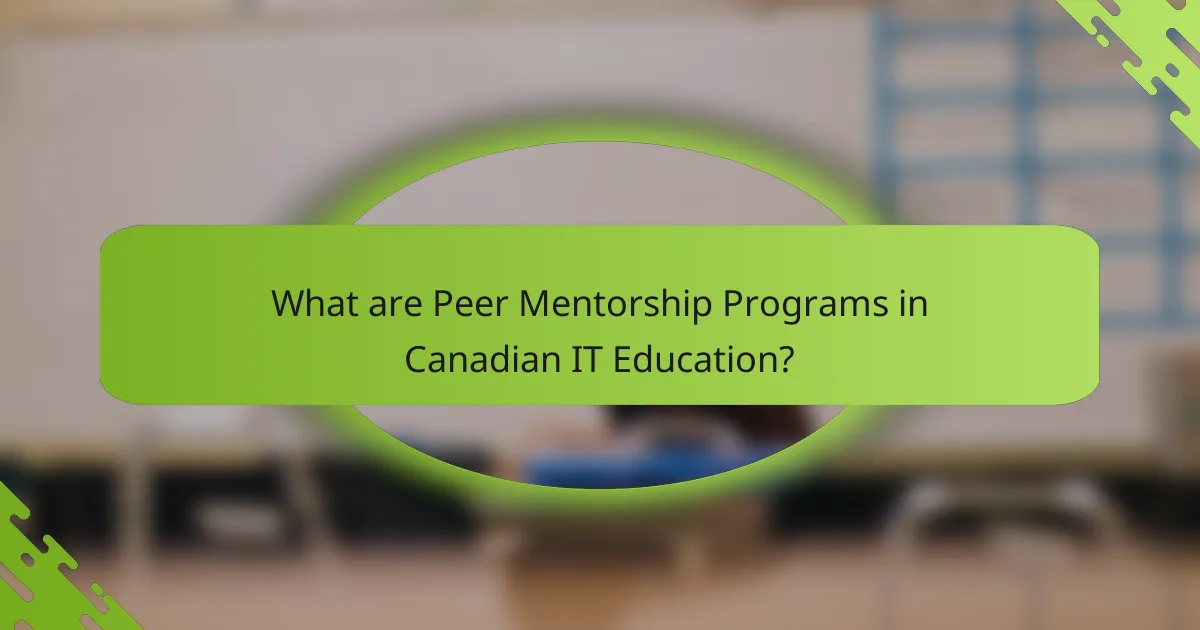 What are Peer Mentorship Programs in Canadian IT Education?
