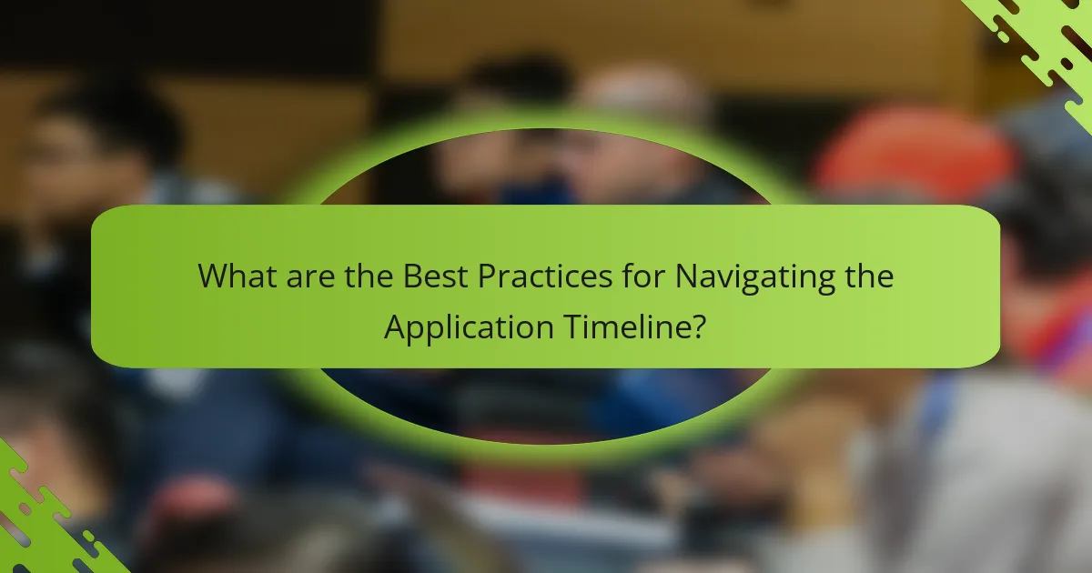 What are the Best Practices for Navigating the Application Timeline?