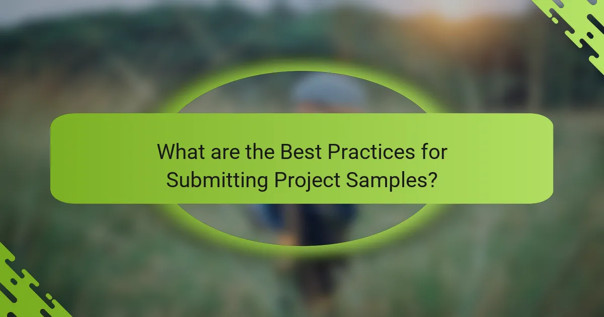 What are the Best Practices for Submitting Project Samples?