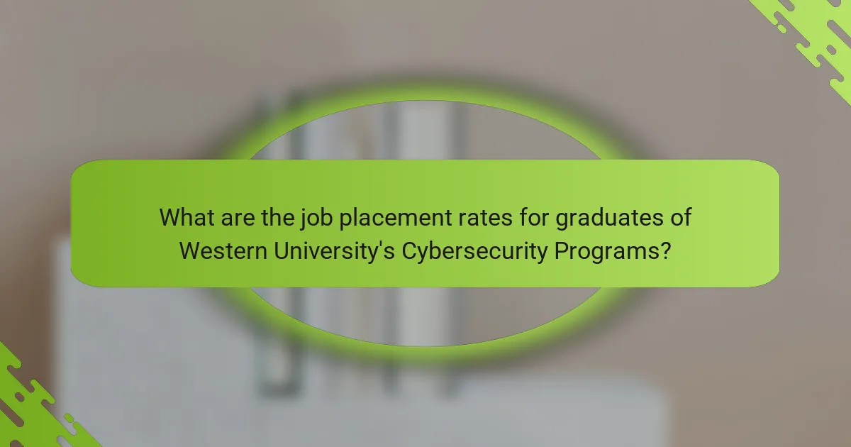 What are the job placement rates for graduates of Western University's Cybersecurity Programs?