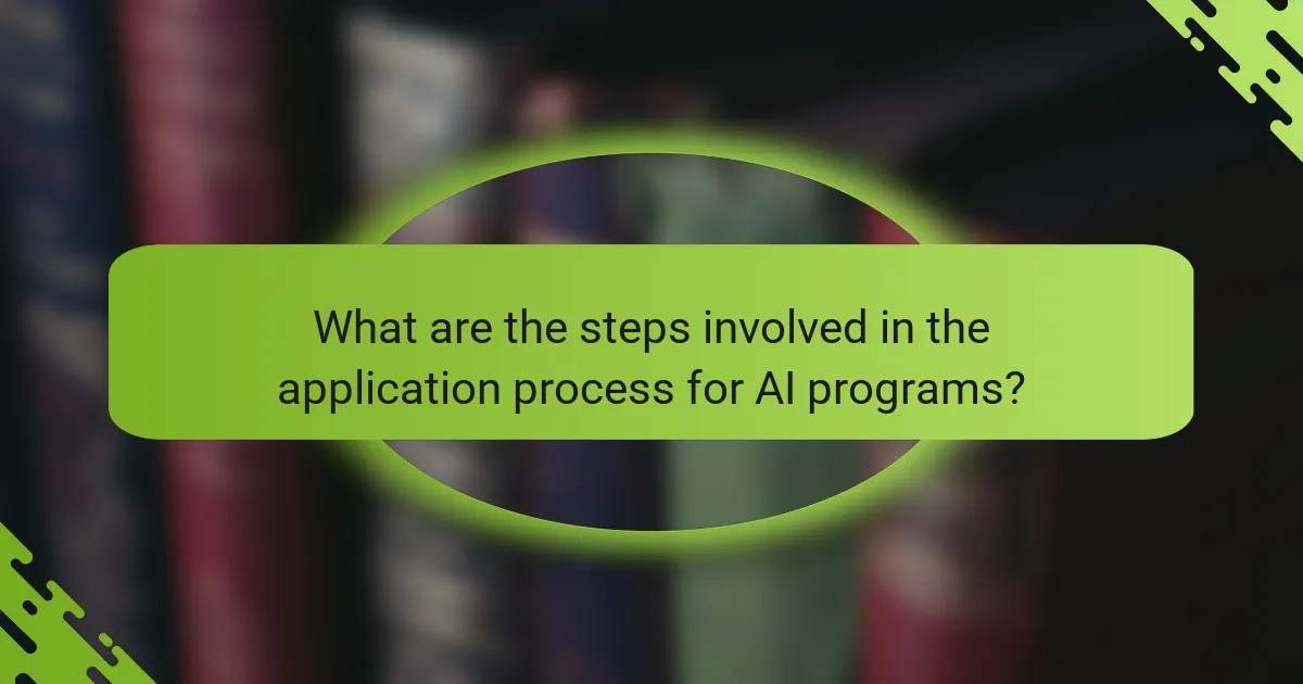 What are the steps involved in the application process for AI programs?