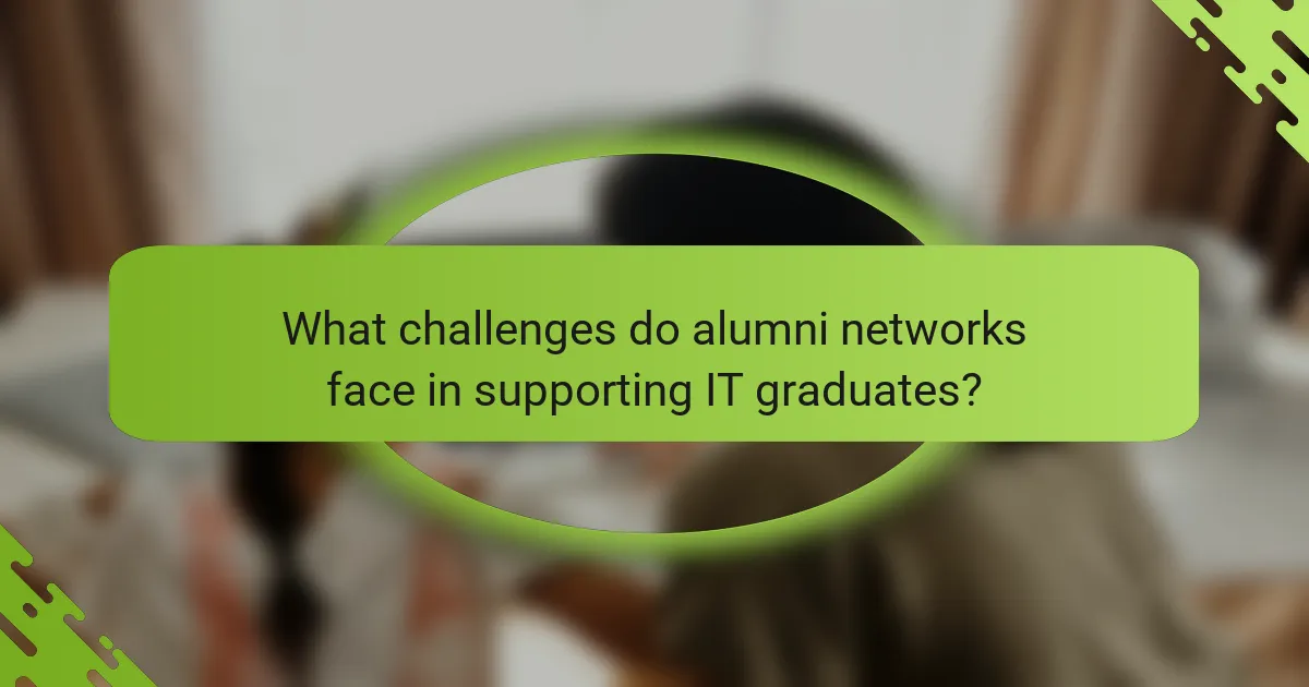 What challenges do alumni networks face in supporting IT graduates?