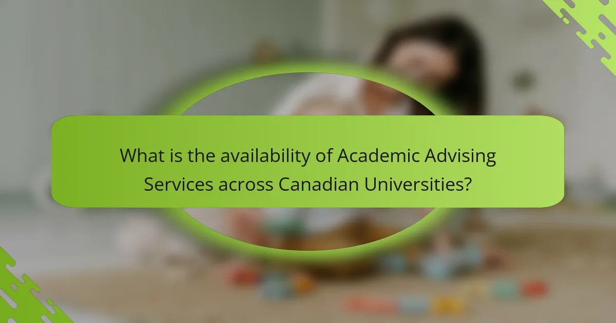 What is the availability of Academic Advising Services across Canadian Universities?