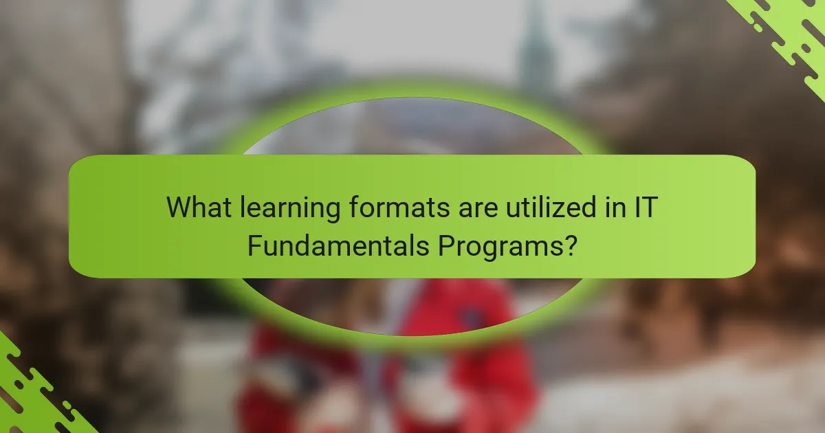 What learning formats are utilized in IT Fundamentals Programs?