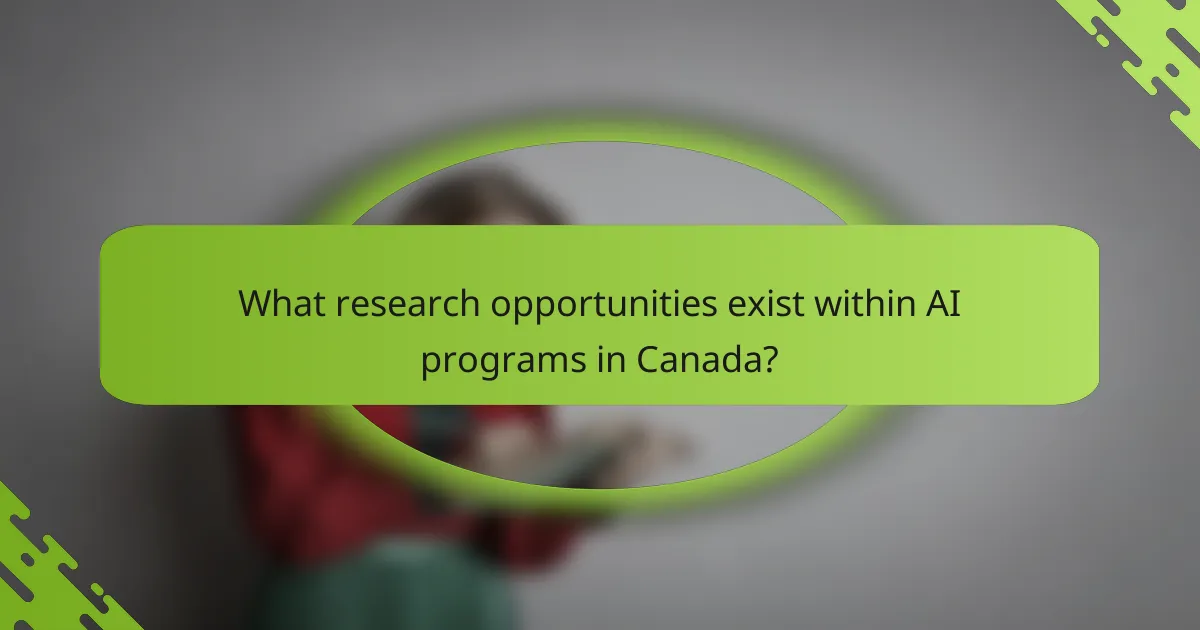 What research opportunities exist within AI programs in Canada?